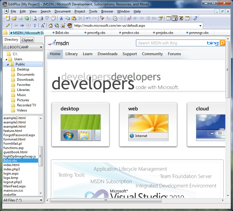 EditPlus Web Browser Previewing View